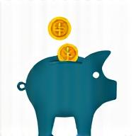 Icono de ahorro y presupuesto familiar con cerdo alcancía y monedas